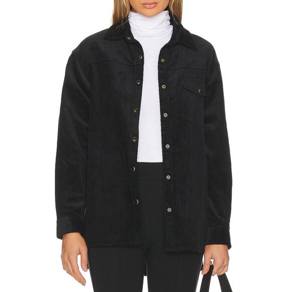 ANINE BING Simon Sloan Shirt Black Corduroy Button Down Long Sleeve Shacket NWT - Picture 5 of 11